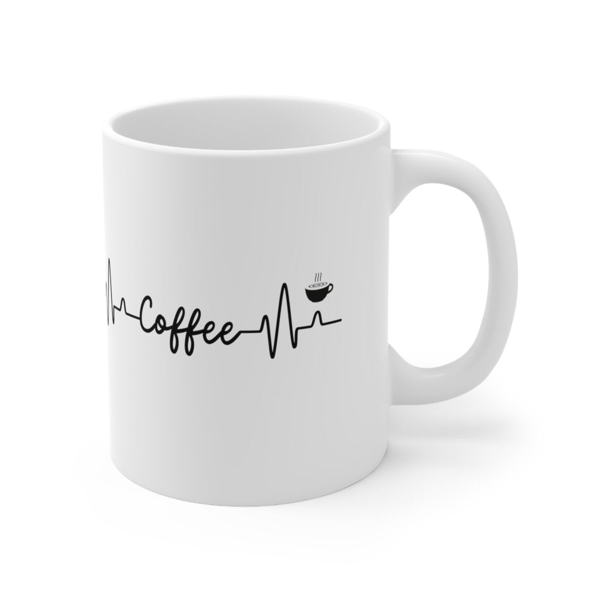 Coffee Heartbeat- 11oz White Mug - Camo Coffee Company