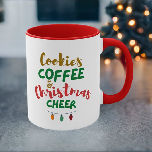 Cookies, Coffee, Christmas, and Cheer- 11oz Mug - Camo Coffee Company
