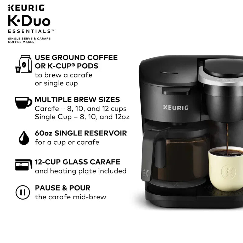 K-Duo Essentials Single Serve K-Cup Pod & Carafe Coffee Maker - Camo Coffee Company